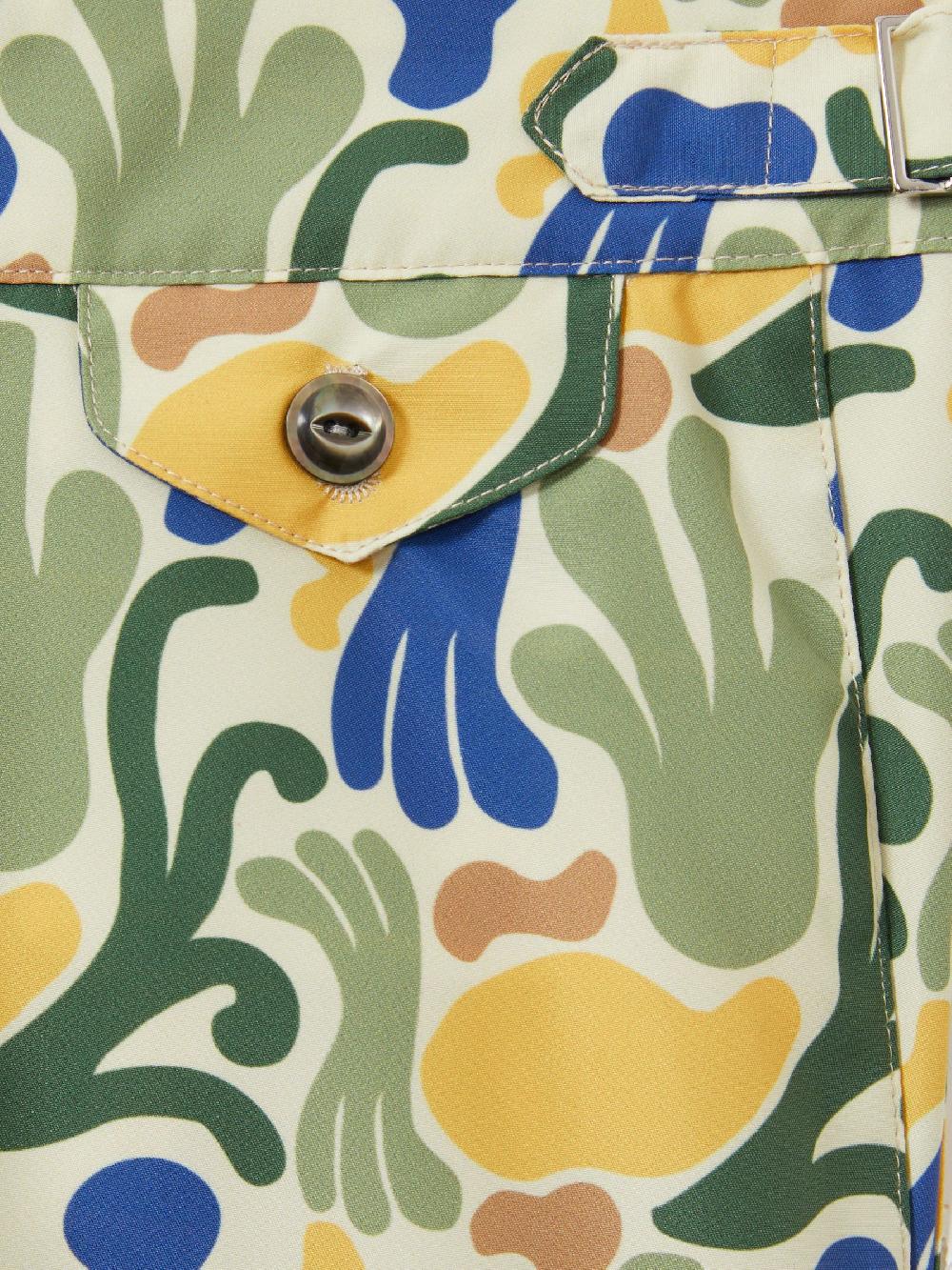 Reiss Hemingsworth Ikat-Print Swim Shorts In Green