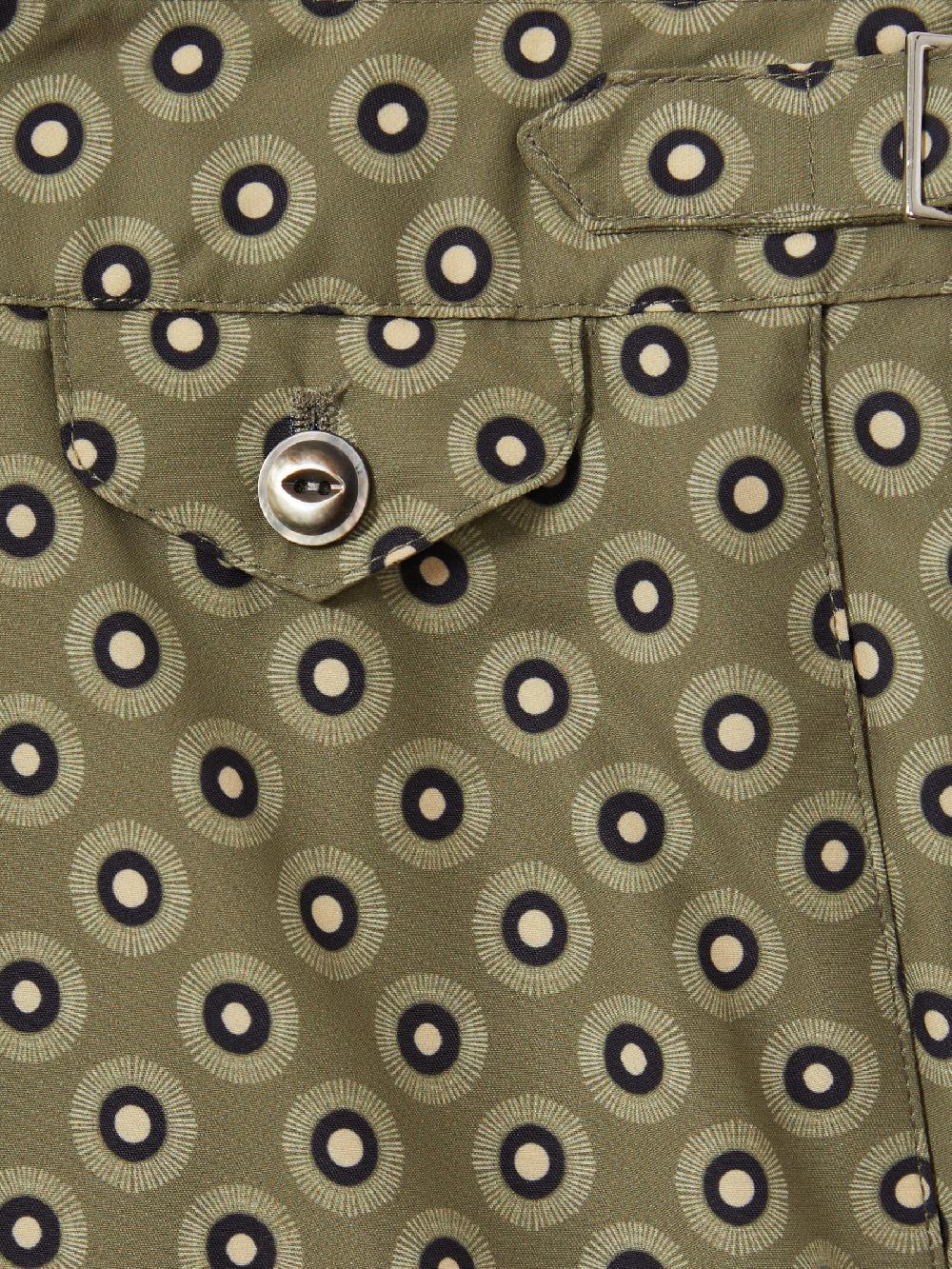 Reiss Hemingsworth Ikat-Print Swim Shorts In Olive