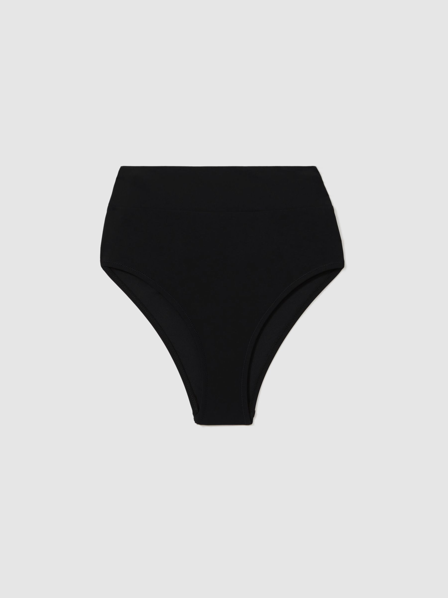 Reiss High Rise Bikini Bottoms In Black