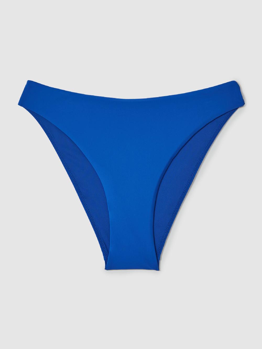 Reiss High Rise Bikini Bottoms In Cobalt Blue