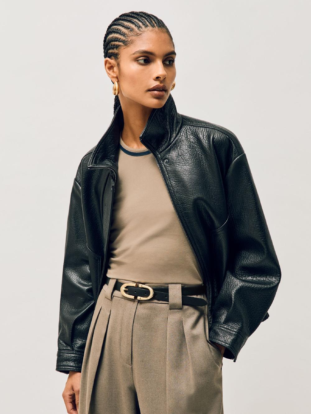 Reiss Horseshoe Belt In Black