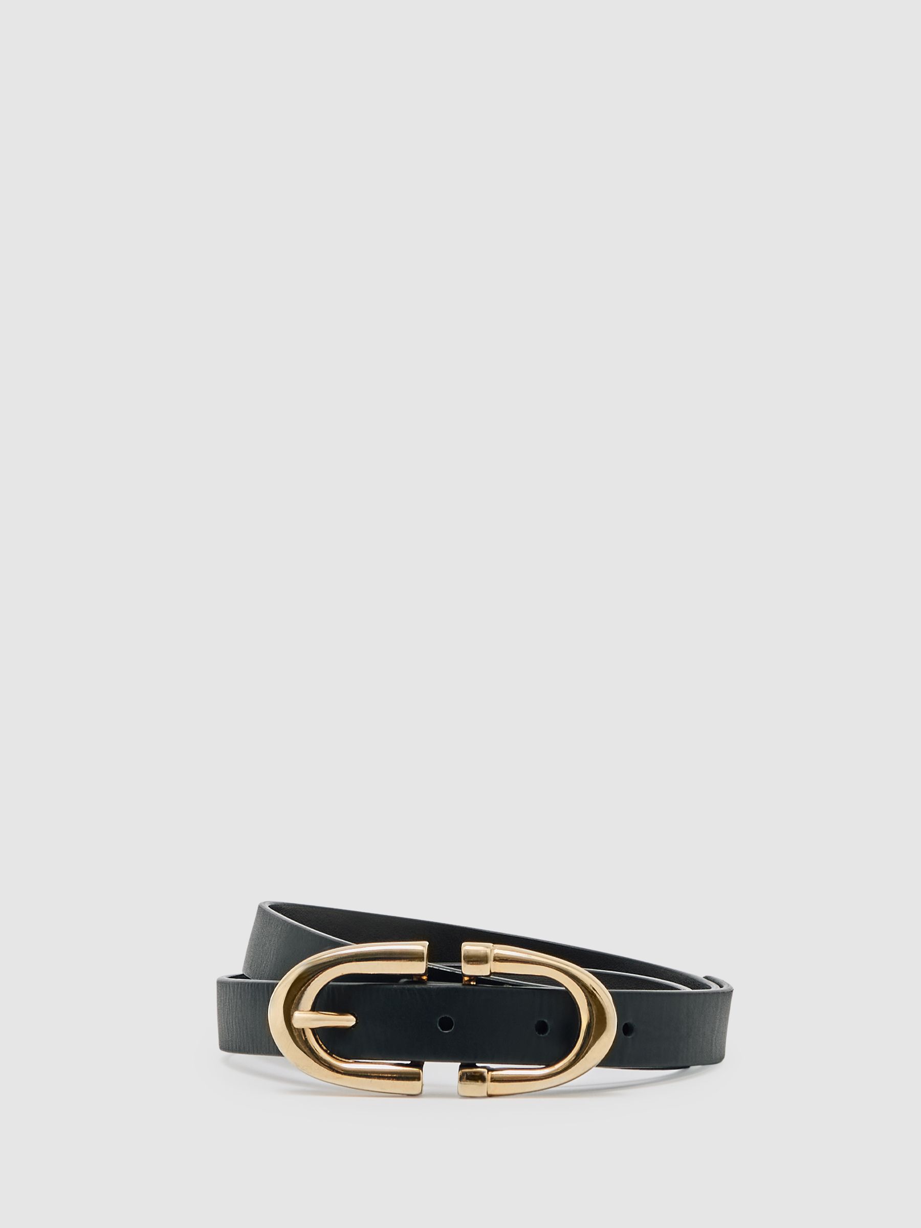 Reiss Horseshoe Belt In Black