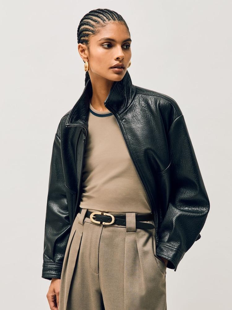 reiss Horseshoe Belt in Black