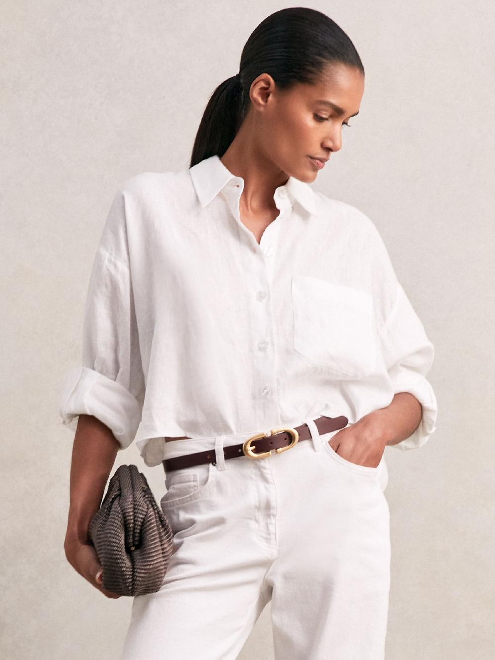 Reiss Horseshoe Belt In Burgundy