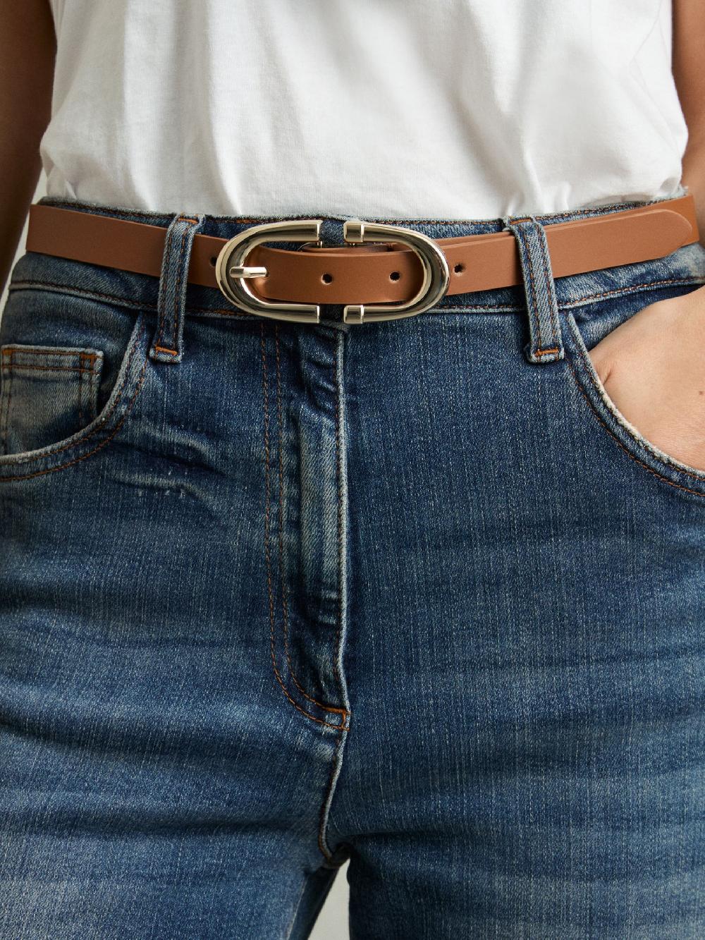 Reiss Horseshoe Belt In Tan