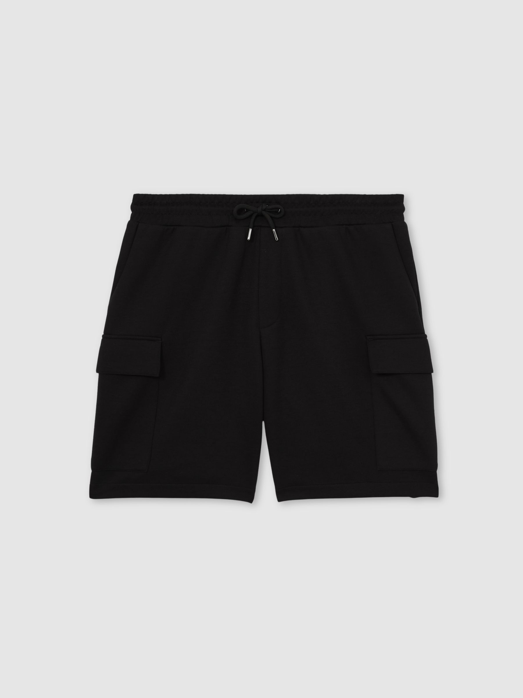 Reiss Interlock Cargo Shorts In Black