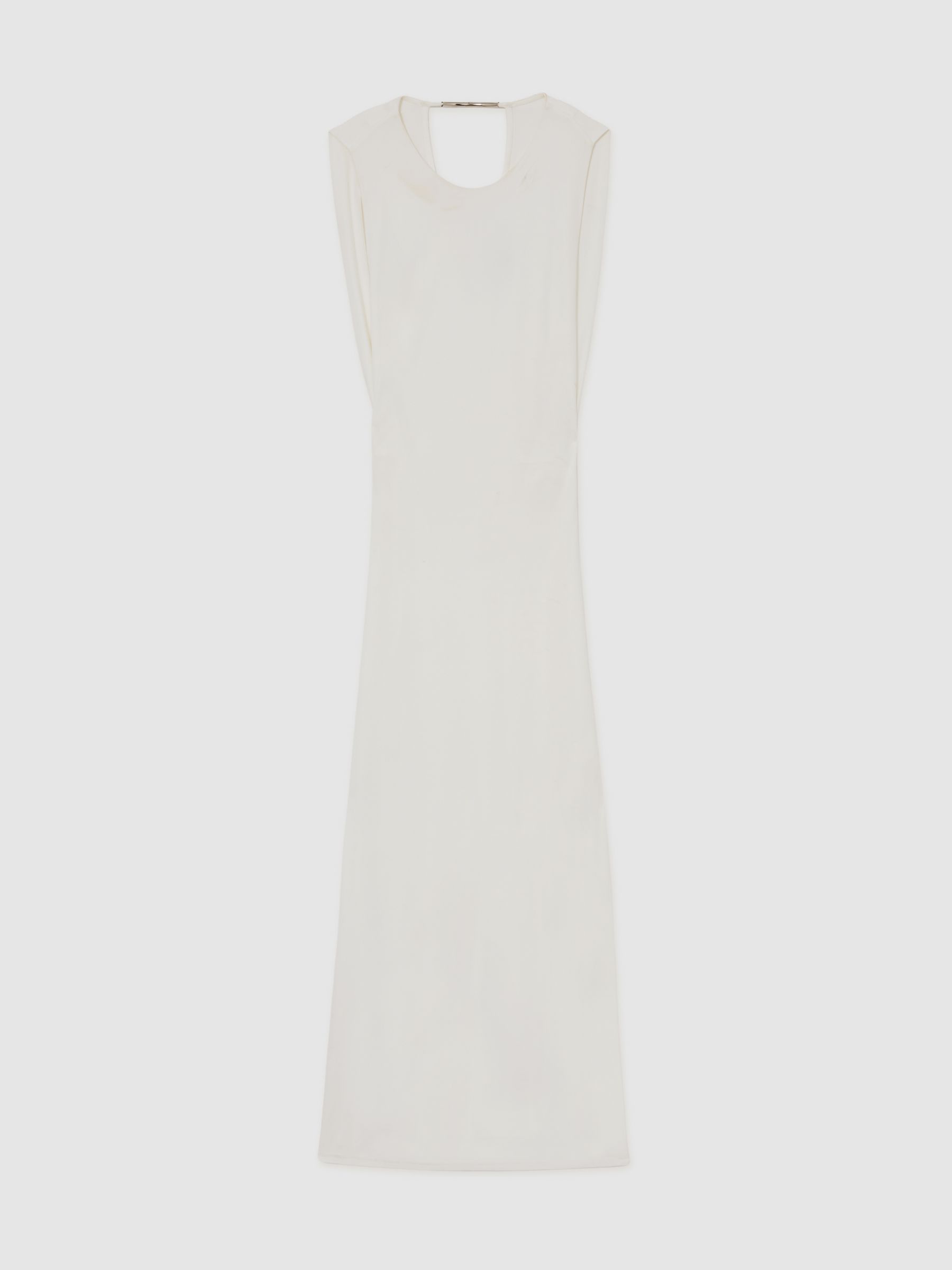 Reiss Jersey Draped Bodycon Maxi Dress In Ivory