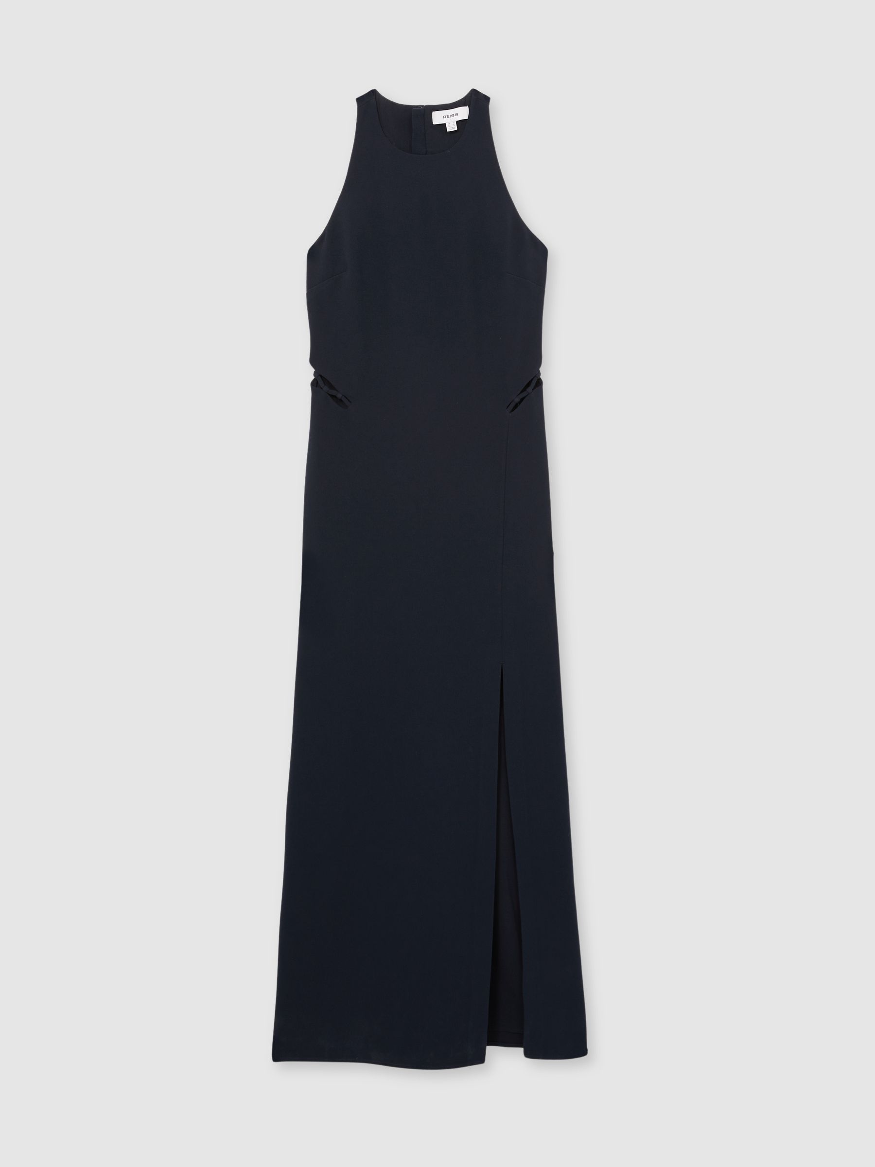 Reiss Ladder-Trim Sleeveless Maxi Dress In Navy
