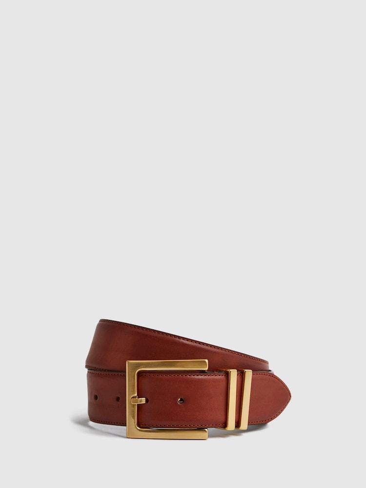 reiss Leather Belt in Tan