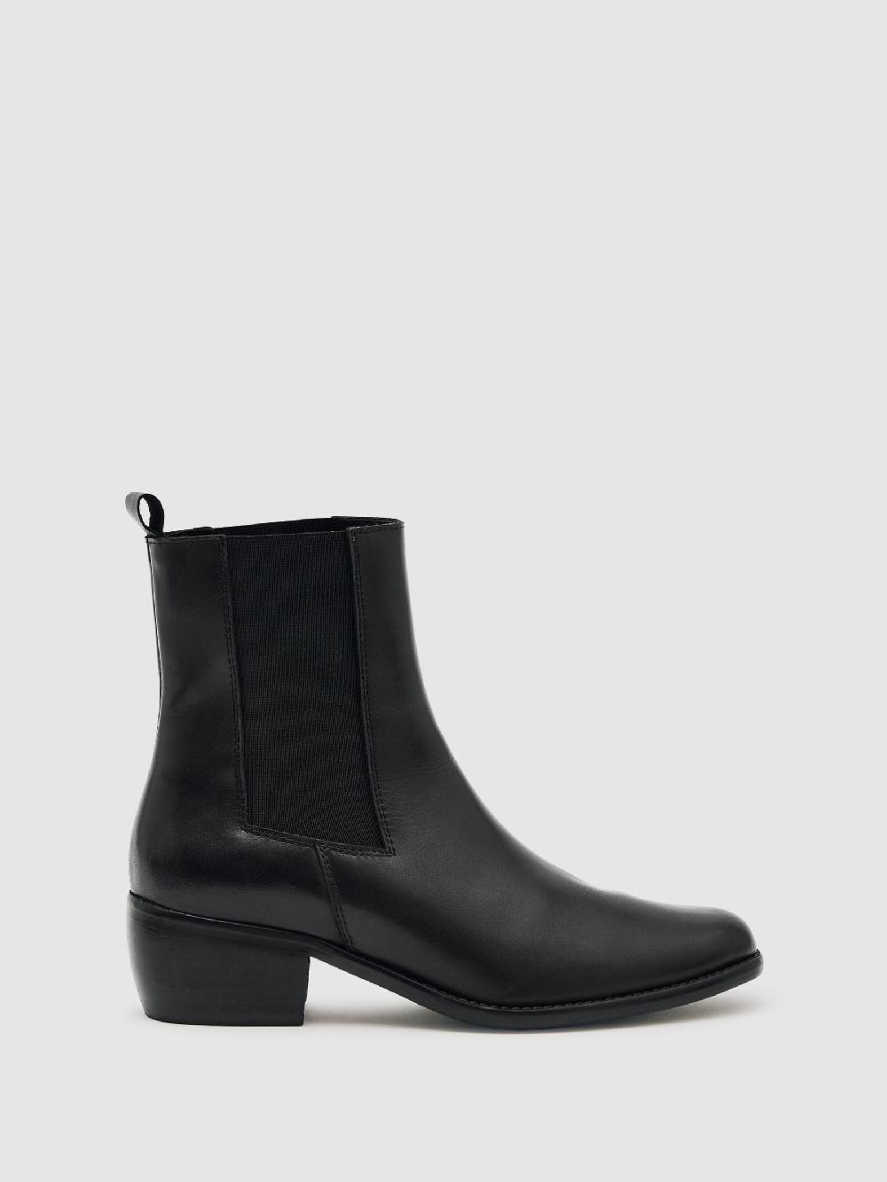 Reiss Leather Chelsea Boots In Black