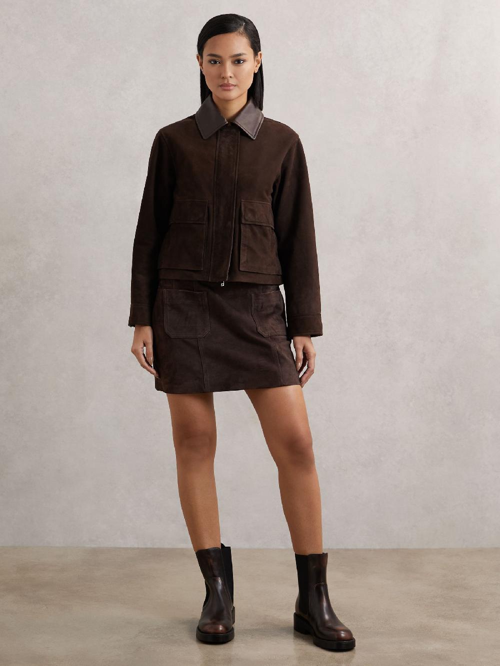 Reiss Leather Chelsea Boots In Brown