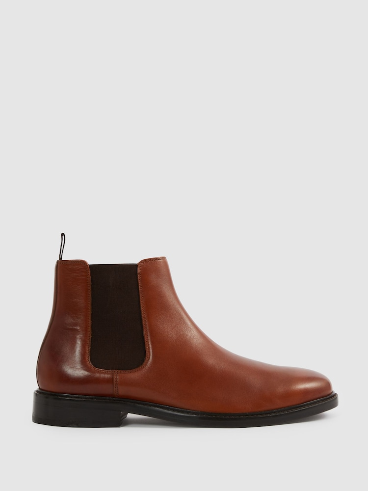 reiss Leather Chelsea Boots in Light Tan