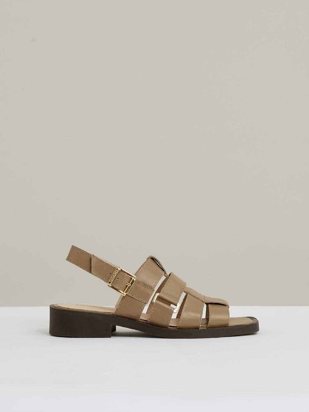 Reiss Leather Fisherman Sandals In Tan