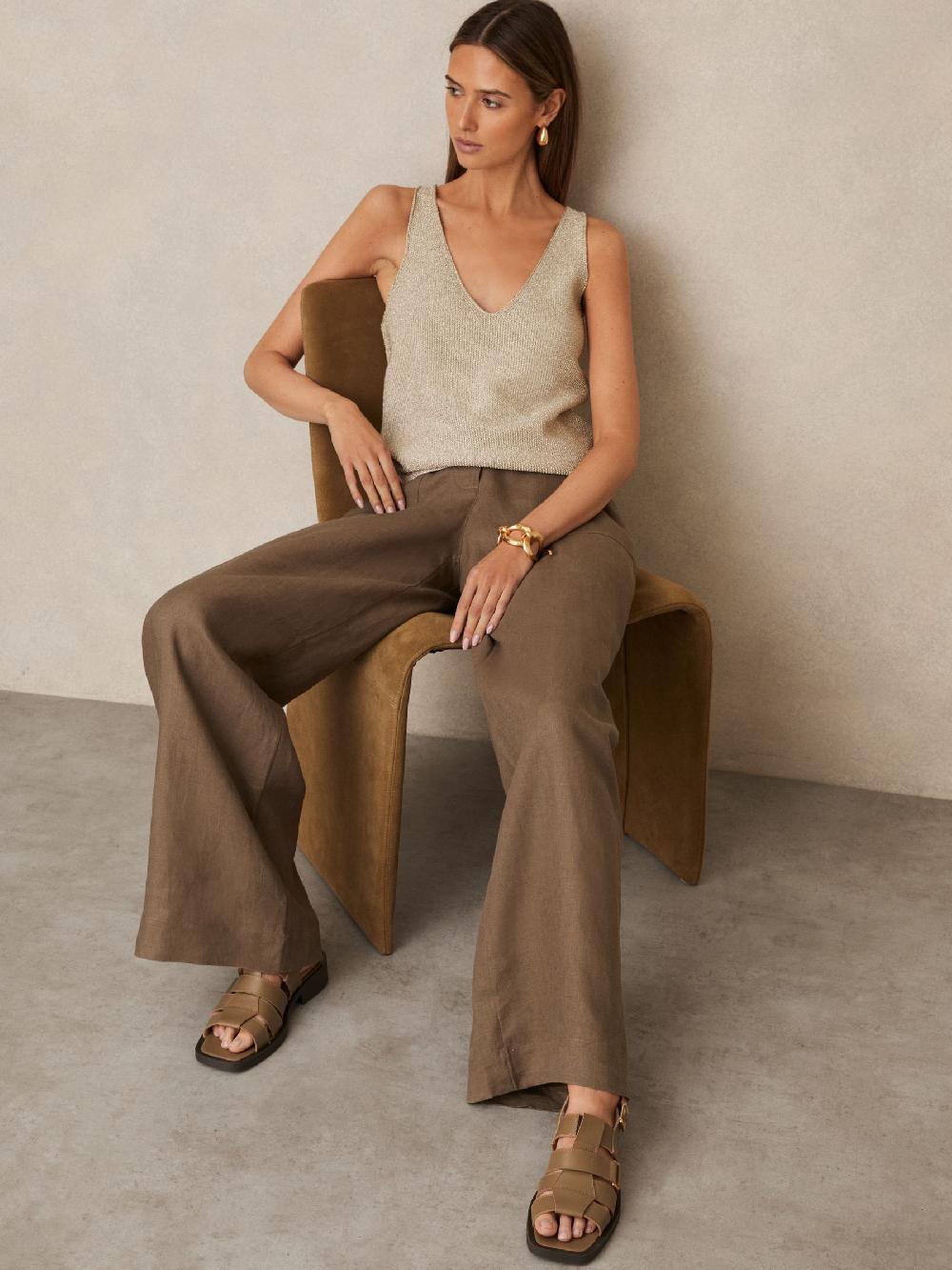 Reiss Leather Fisherman Sandals In Tan