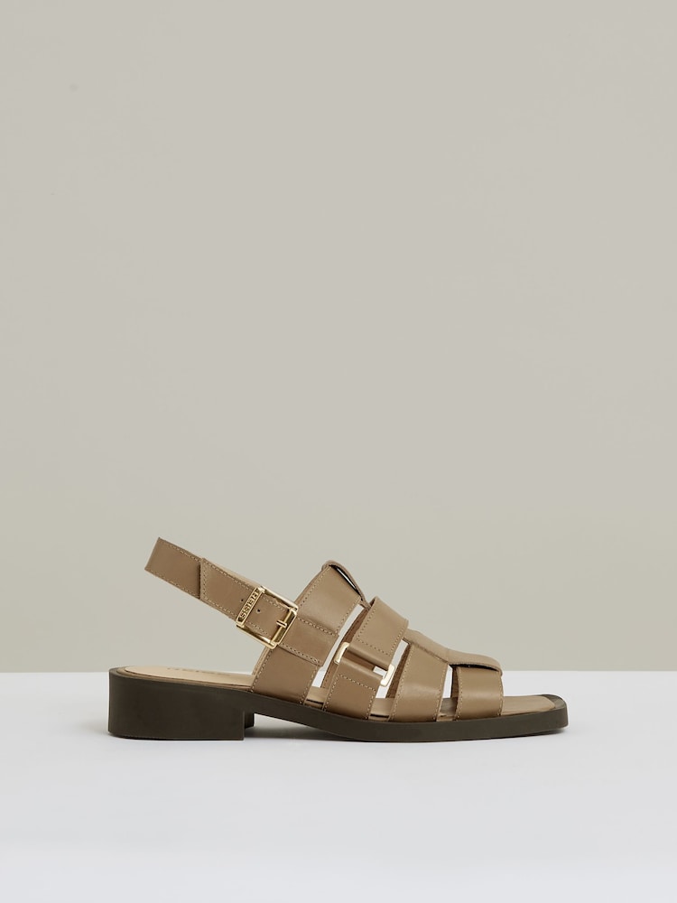 reiss Leather Fisherman Sandals in Tan