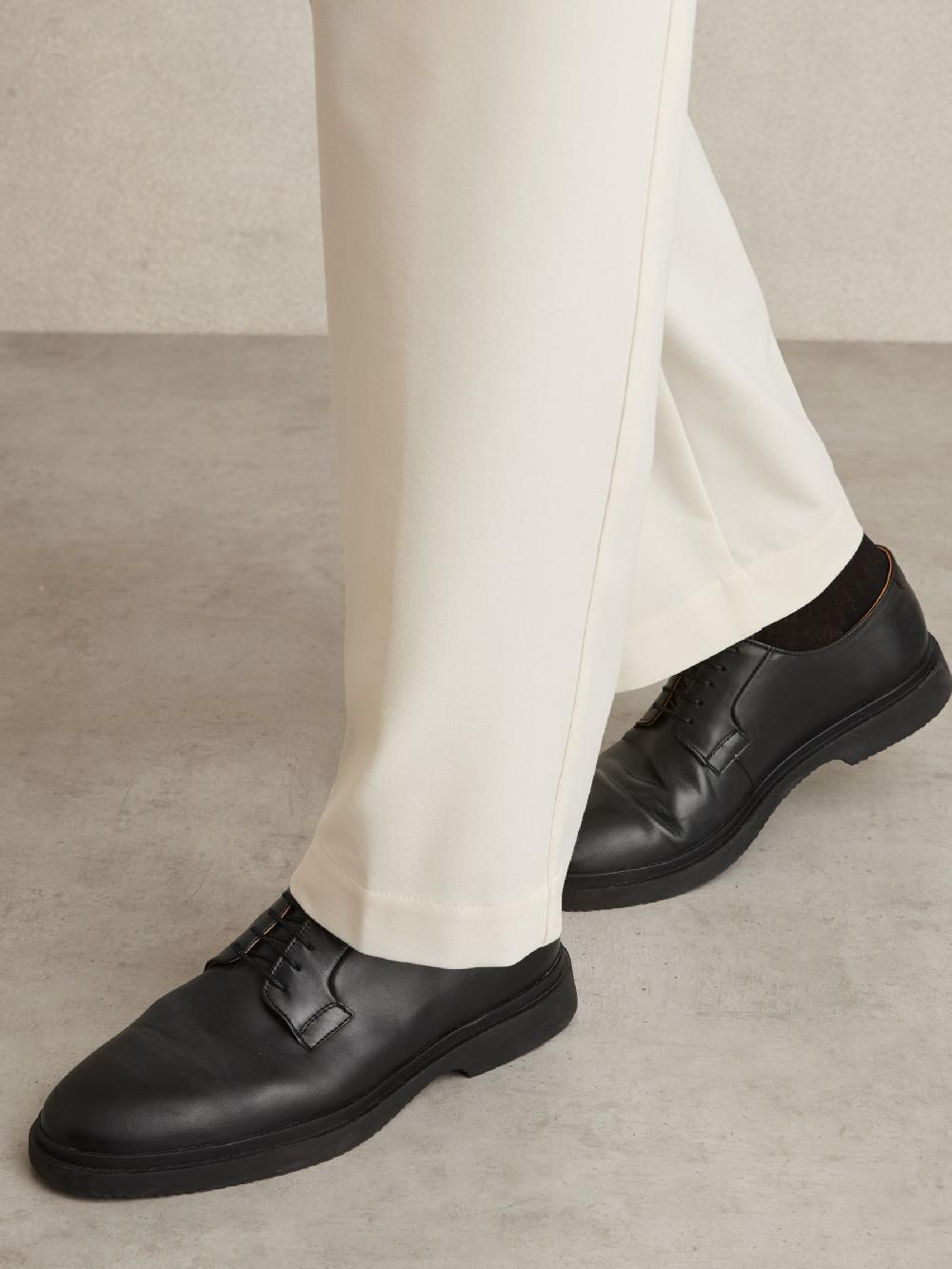 Reiss Leather Lace-Up Derby Shoes In Black