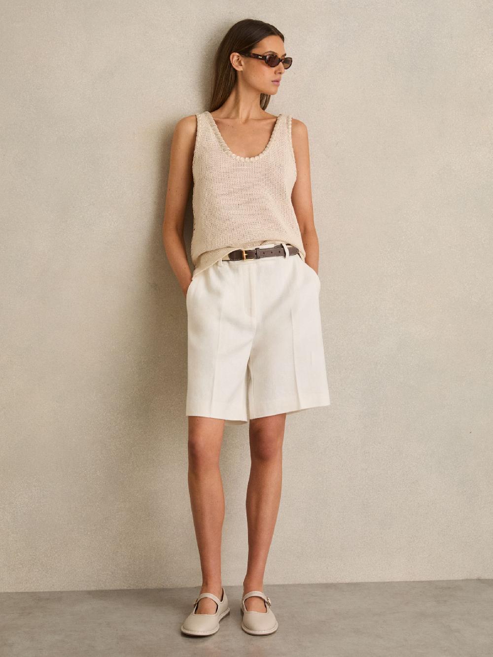 Reiss Leather Mary-Jane Shoes In Off White