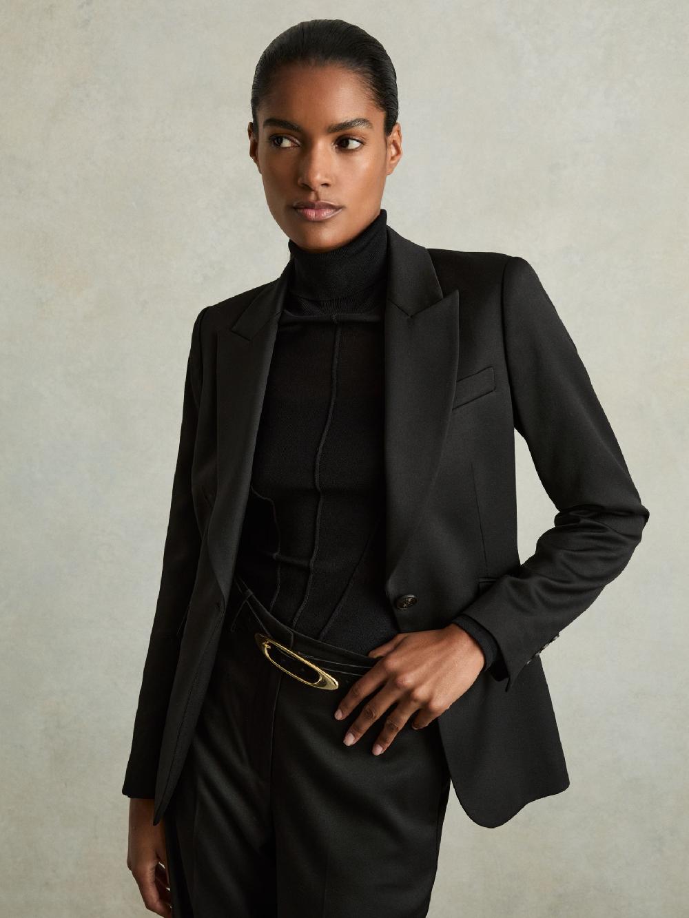 Reiss Leather Oval-Buckle Belt In Black