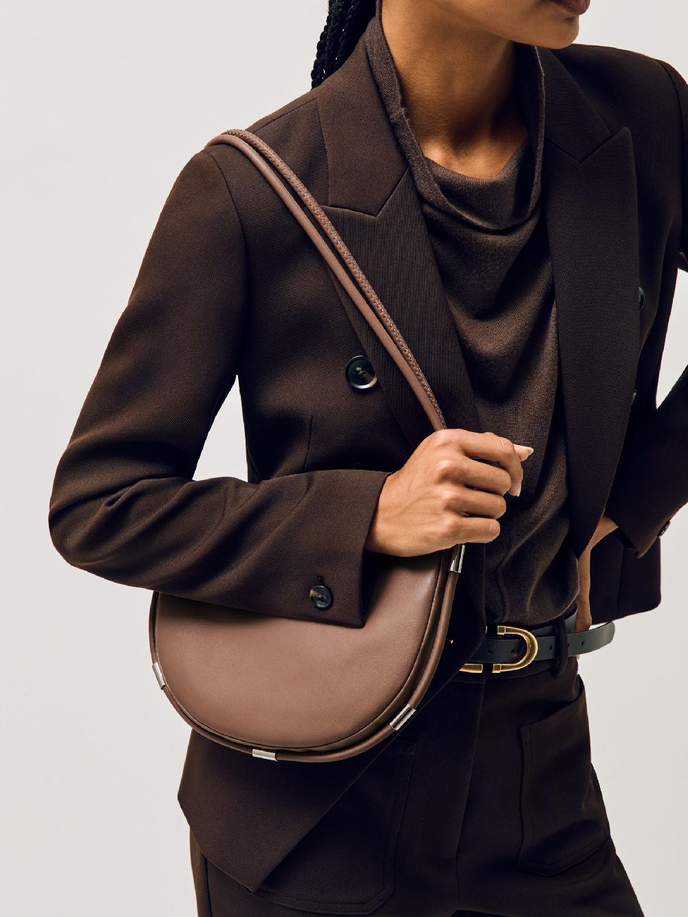 Reiss Leather Rope Strap Shoulder Bag In Neutral