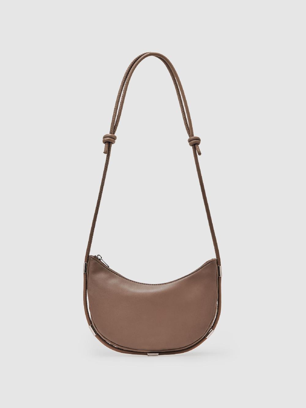 Reiss Leather Rope Strap Shoulder Bag In Neutral