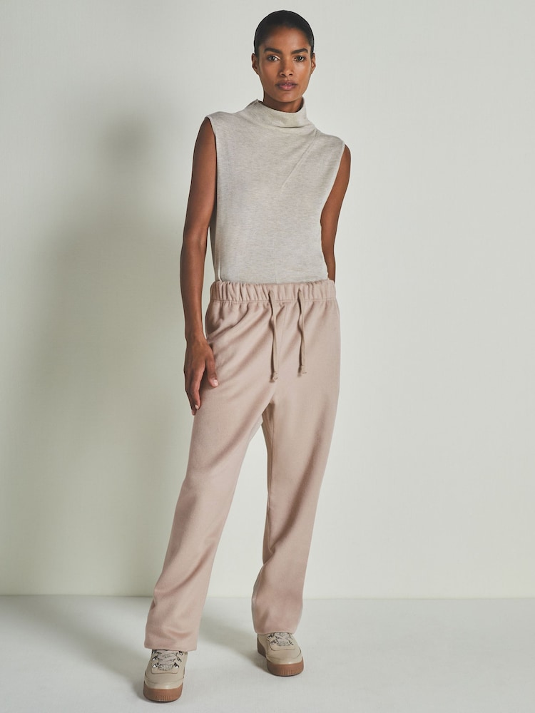 reiss Reiss | Les 100 Ciels Merino and Silk Joggers in Neutral