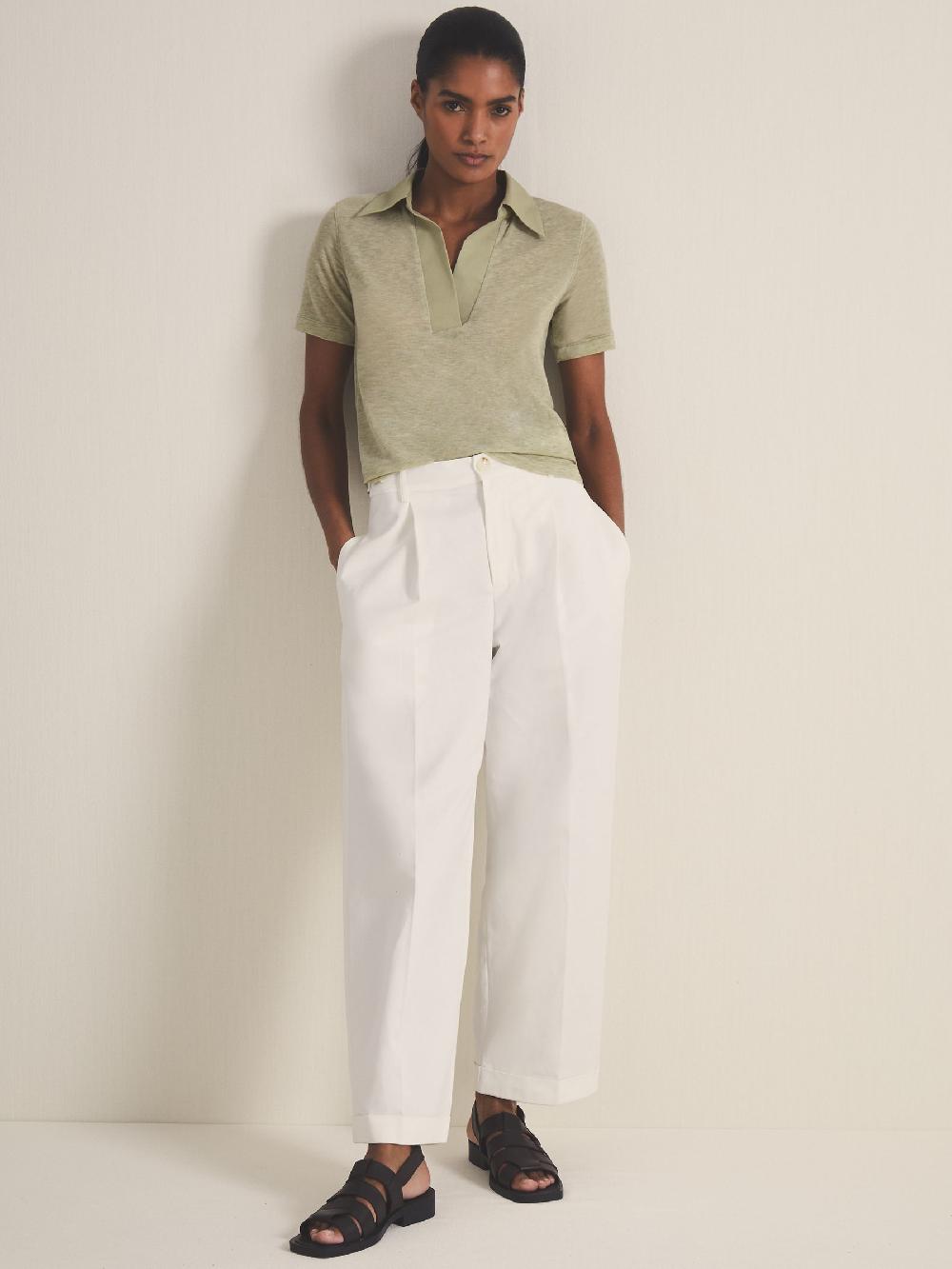 Reiss Reiss | Les 100 Ciels Polo Shirt With Cashmere In Sage