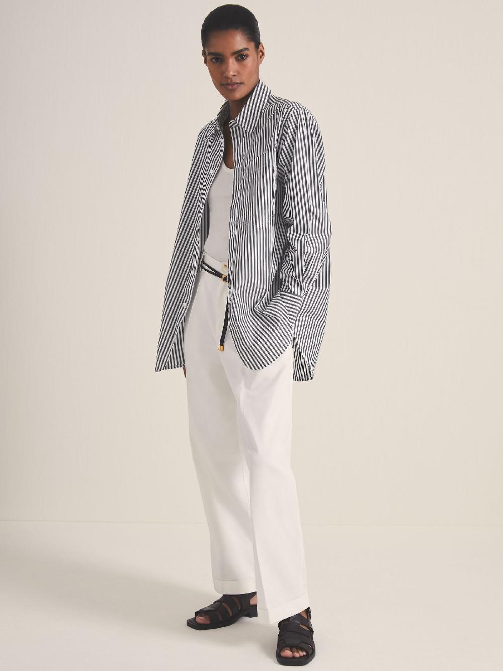 Reiss Reiss | Les 100 Ciels Stripe Shirt In White/Navy