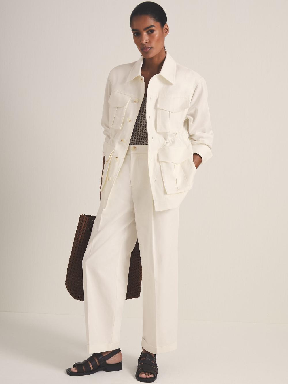 Reiss Reiss | Les 100 Ciels Wide Leg Trousers In White