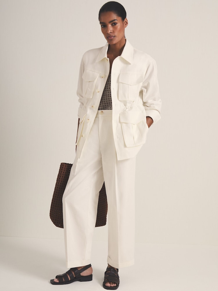 reiss Reiss | Les 100 Ciels Wide Leg Trousers in White