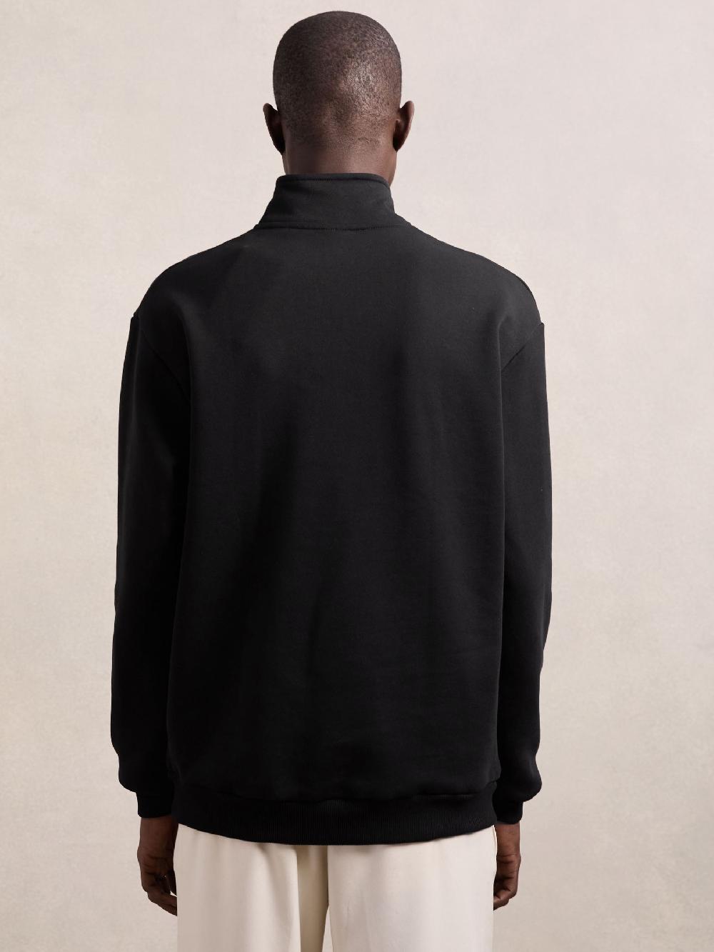 Reiss Les Deux Cotton Half-Zip Sweatshirt In Black
