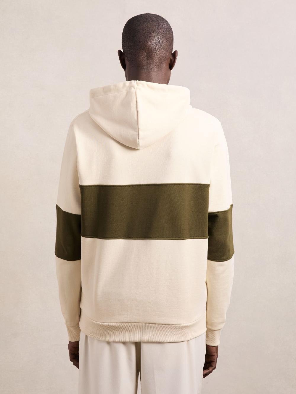 Reiss Les Deux Cotton Logo Rugby Hoodie In Ivory