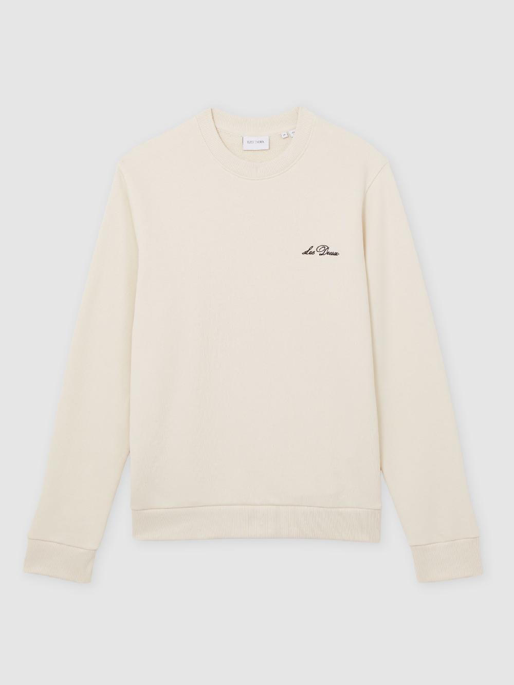 Reiss Les Deux Cotton Printed Sweatshirt In Ivory