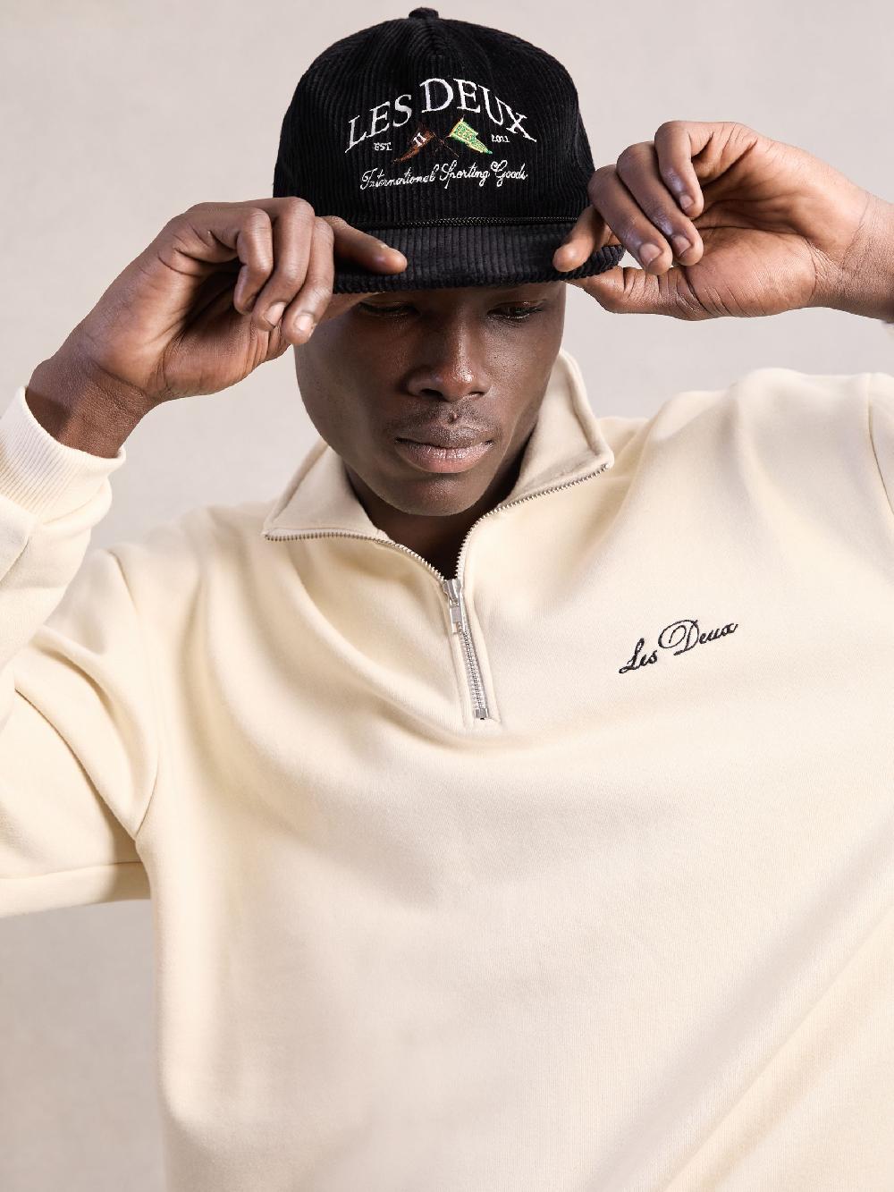 Reiss Les Deux Ivy League Corduroy Cap In Black