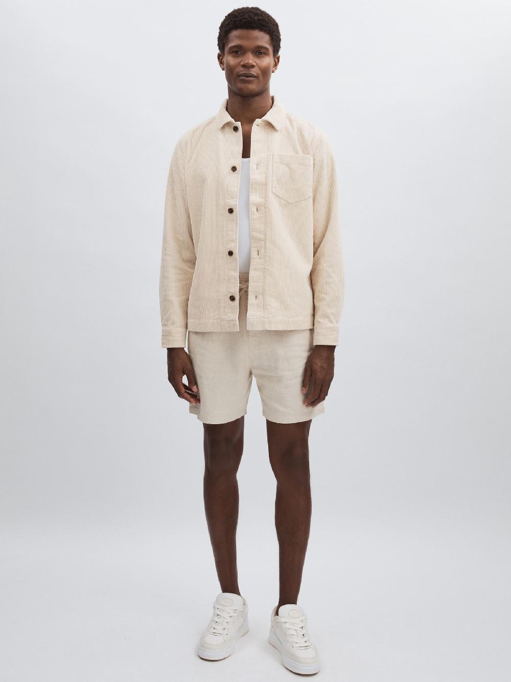 Reiss Les Deux Linen-Cotton Shorts In Ivory