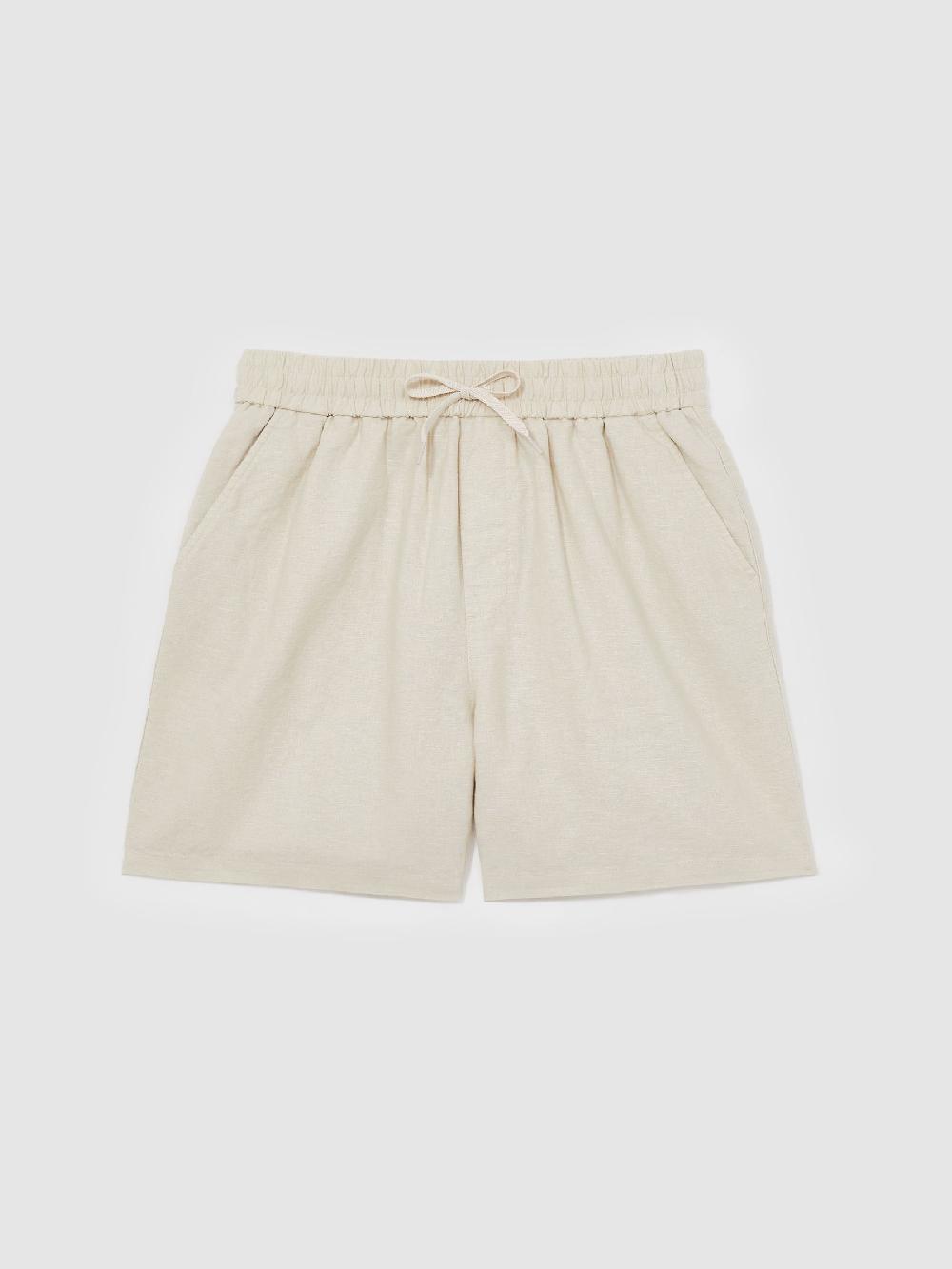 Reiss Les Deux Linen-Cotton Shorts In Ivory