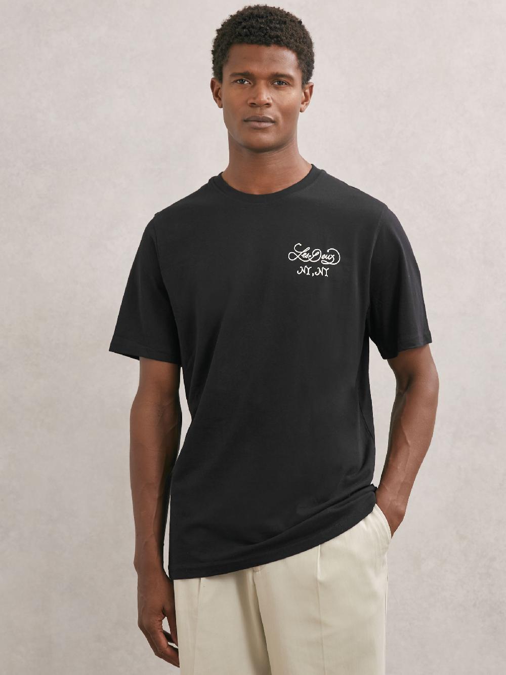 Reiss Les Deux Orchard T-Shirt In Black