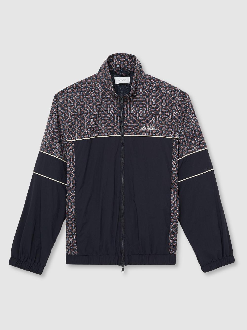 Reiss Les Deux Printed Track Jacket In Dark Navy