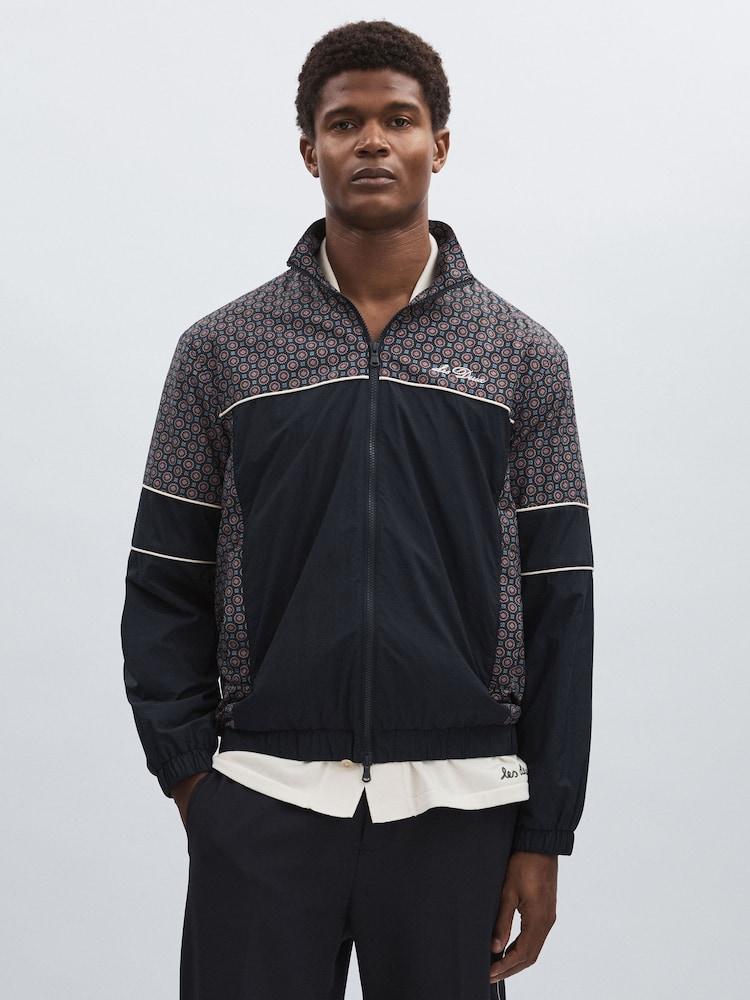 reiss Les Deux Printed Track Jacket in Dark Navy