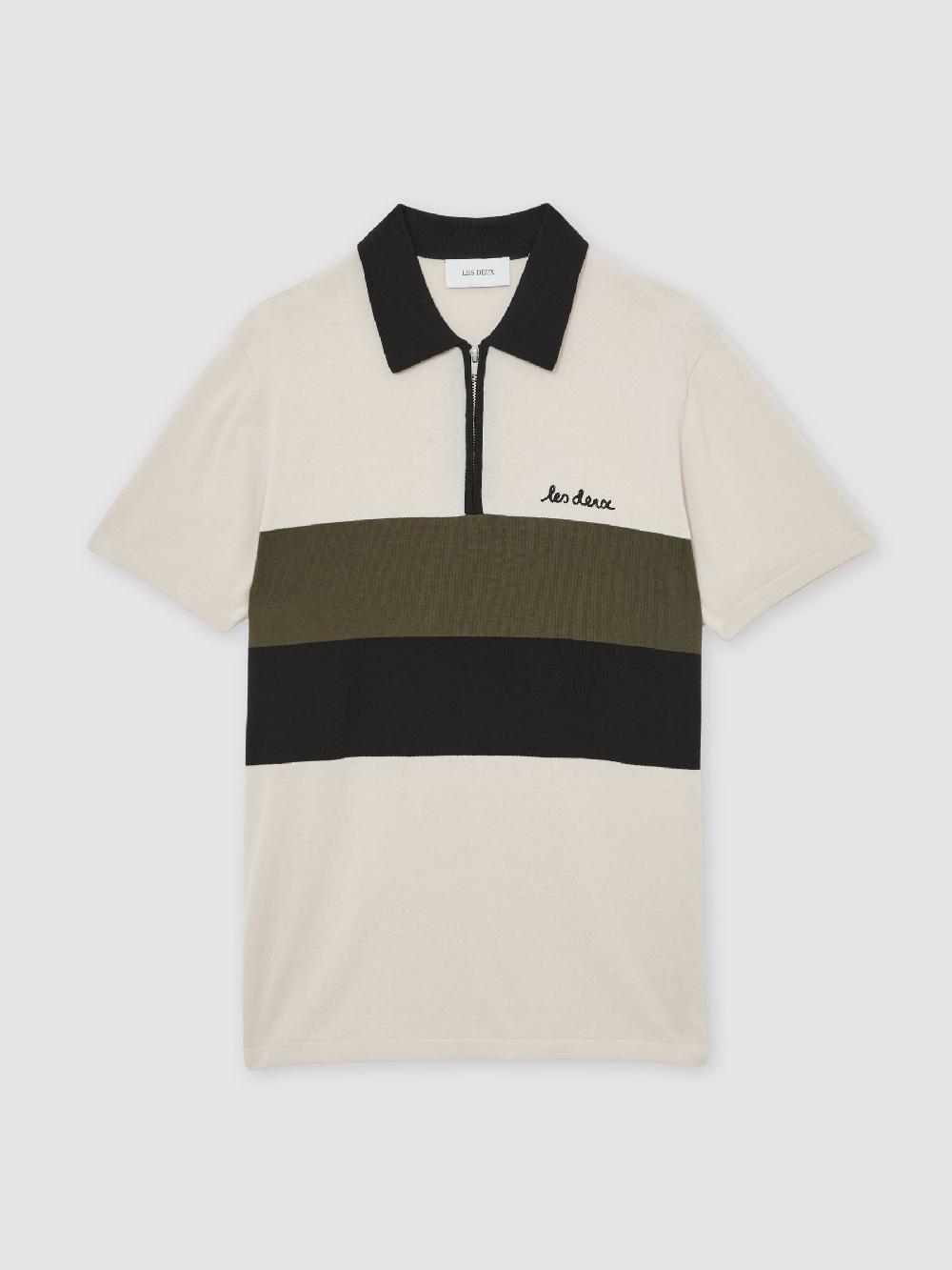 Reiss Les Deux Raul Knitted Polo Shirt In Ivory