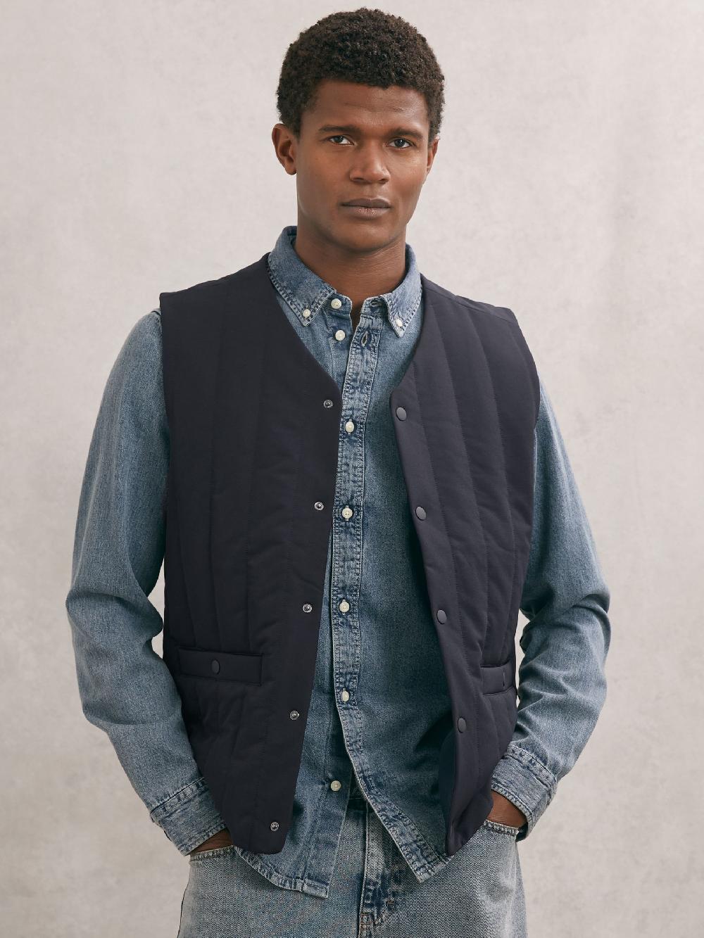 Reiss Les Deux Sebastian Tech Vest In Dark Navy
