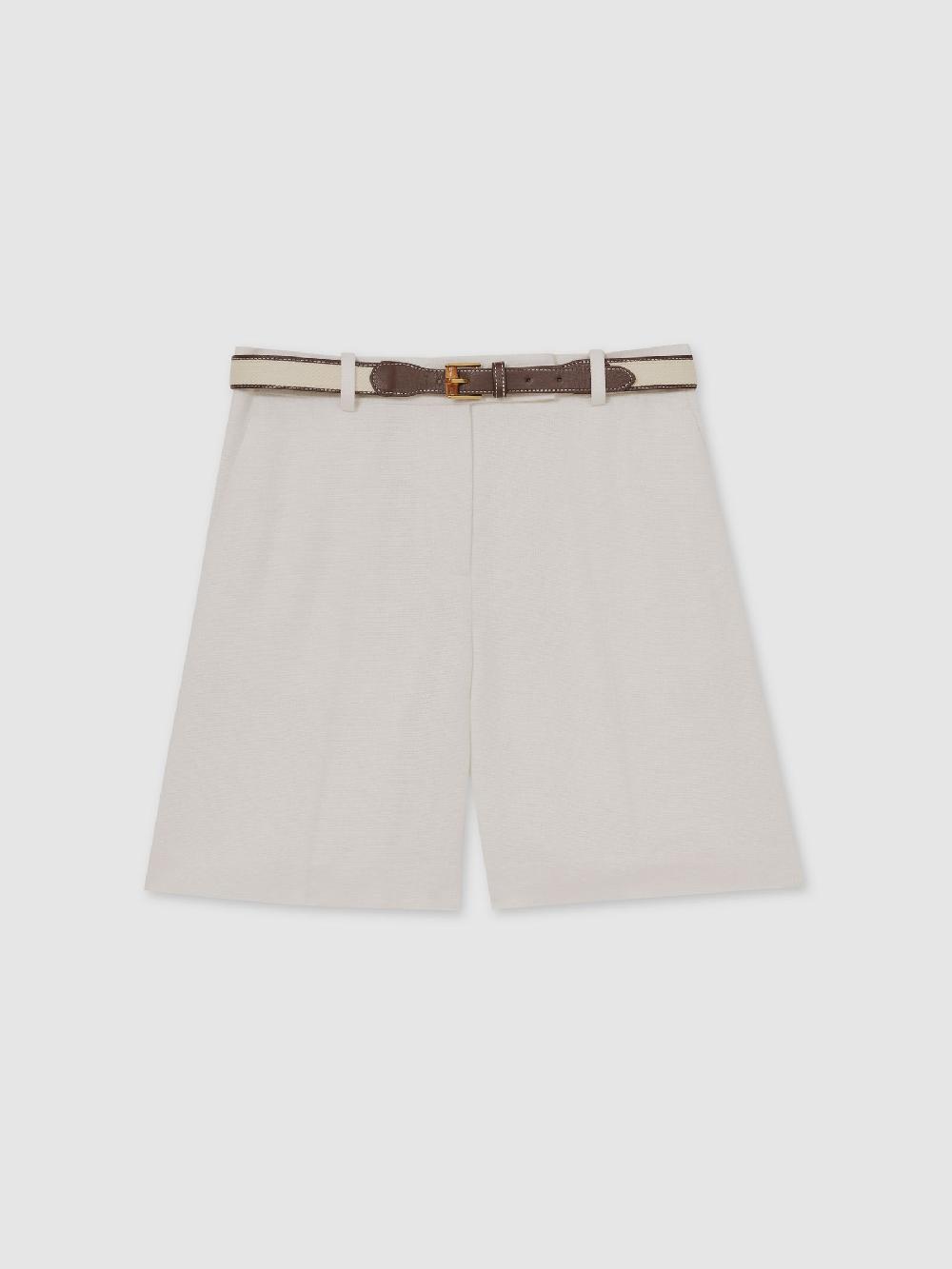 Reiss Linen-Blend Bermuda Shorts In White