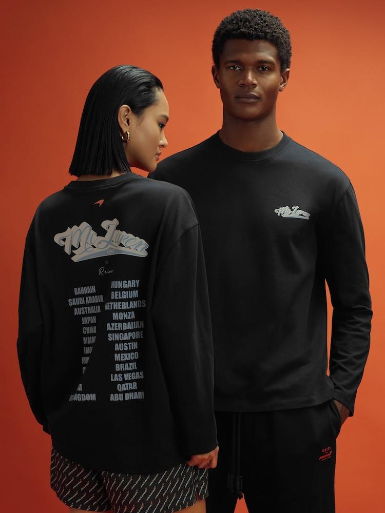reiss McLaren F1 Crew Neck Tour T-Shirt in Black
