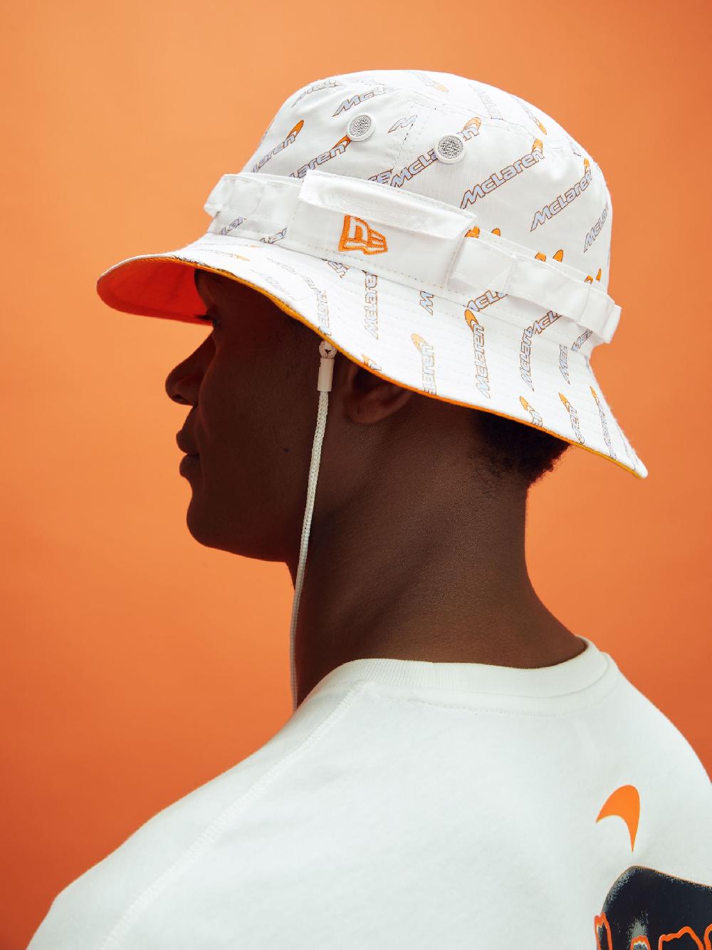 Reiss McLaren F1 Printed Bucket Hat In White