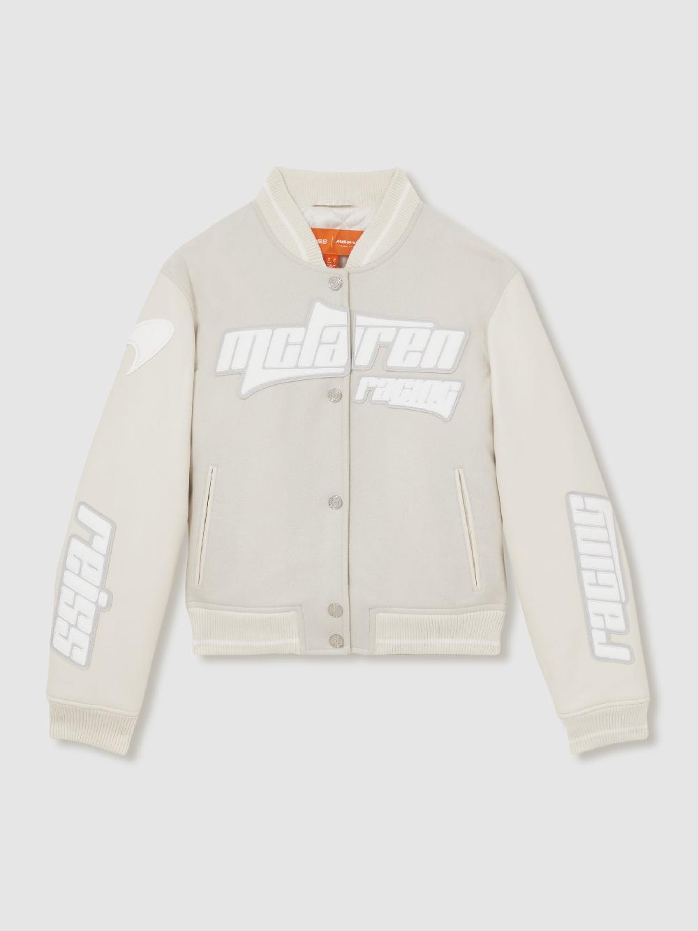 Reiss McLaren F1 Team Bomber Jacket In Off White