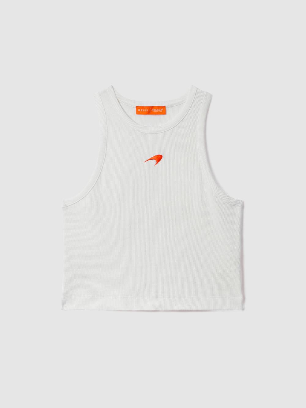 Reiss McLaren F1 Team Cotton Logo Vest In White