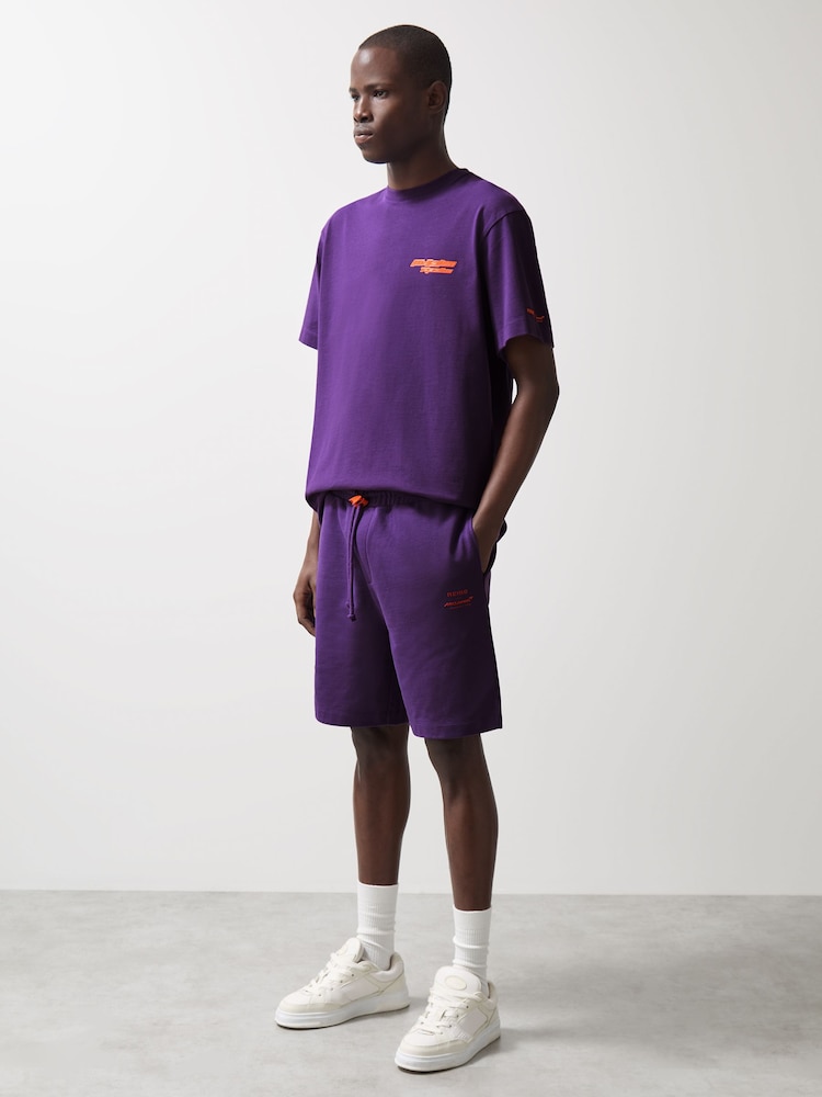 reiss McLaren F1 Team Drawstring Shorts in Purple