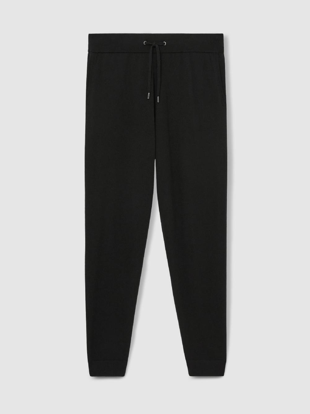 Reiss Merino-Blend Stretch Joggers In Black