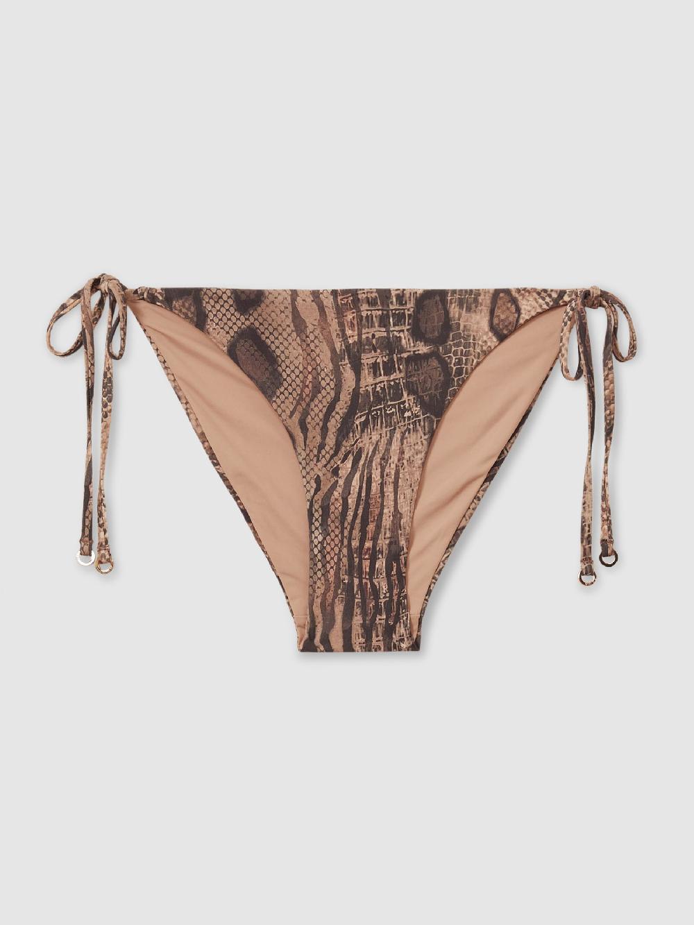 Reiss Mid Rise Bikini Bottoms In Mink