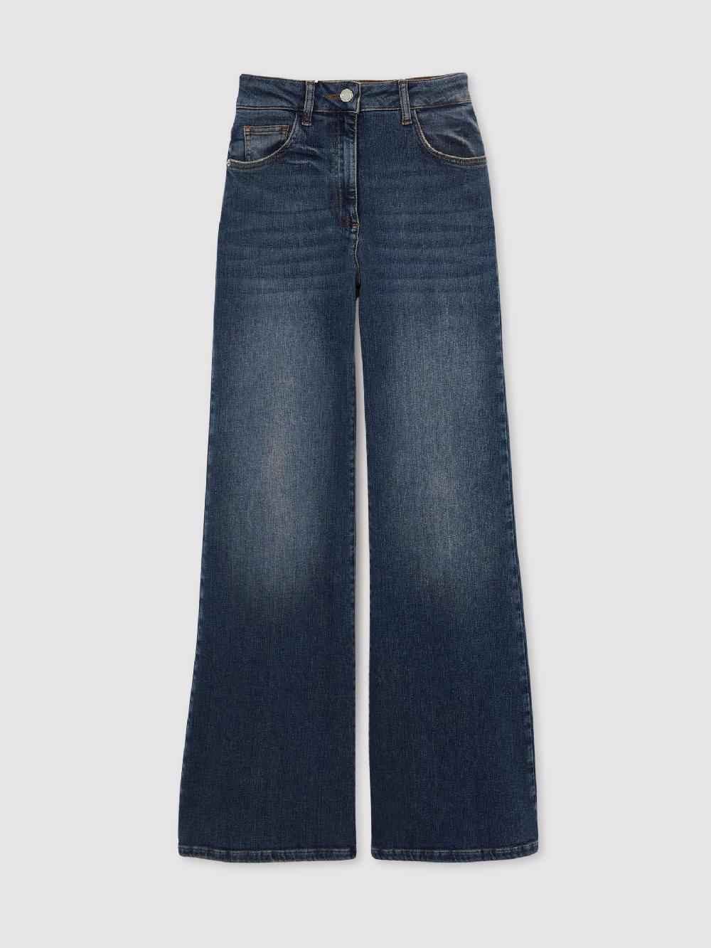 Reiss Mid-Rise Flared Jeans In Mid Blue