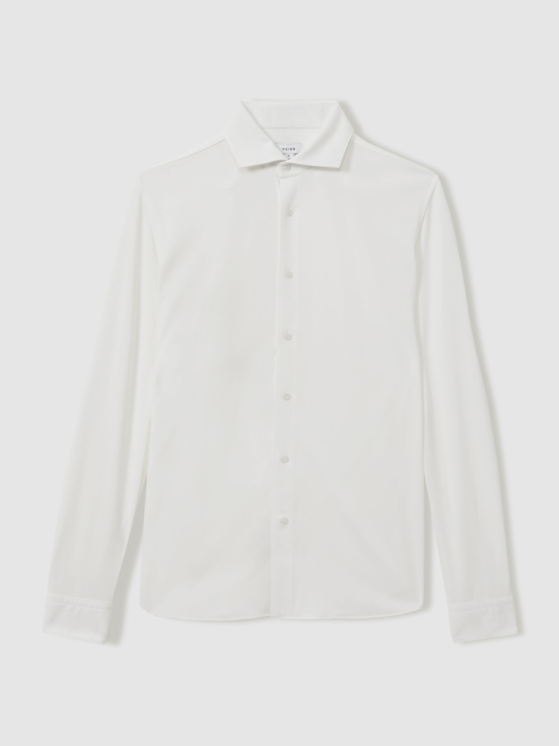 Reiss Modal Blend Cutaway Collar Shirt In White